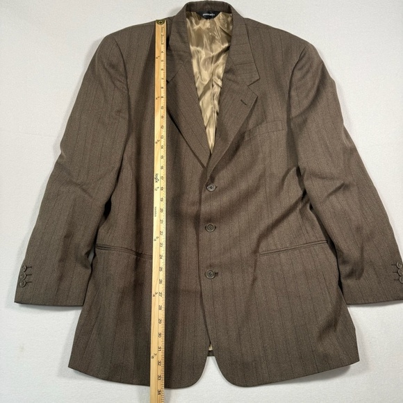 Pierre Cardin Pinstripe Sports Coat Blazer Jacket Mens Brown *SZ 44 - Picture 8 of 9